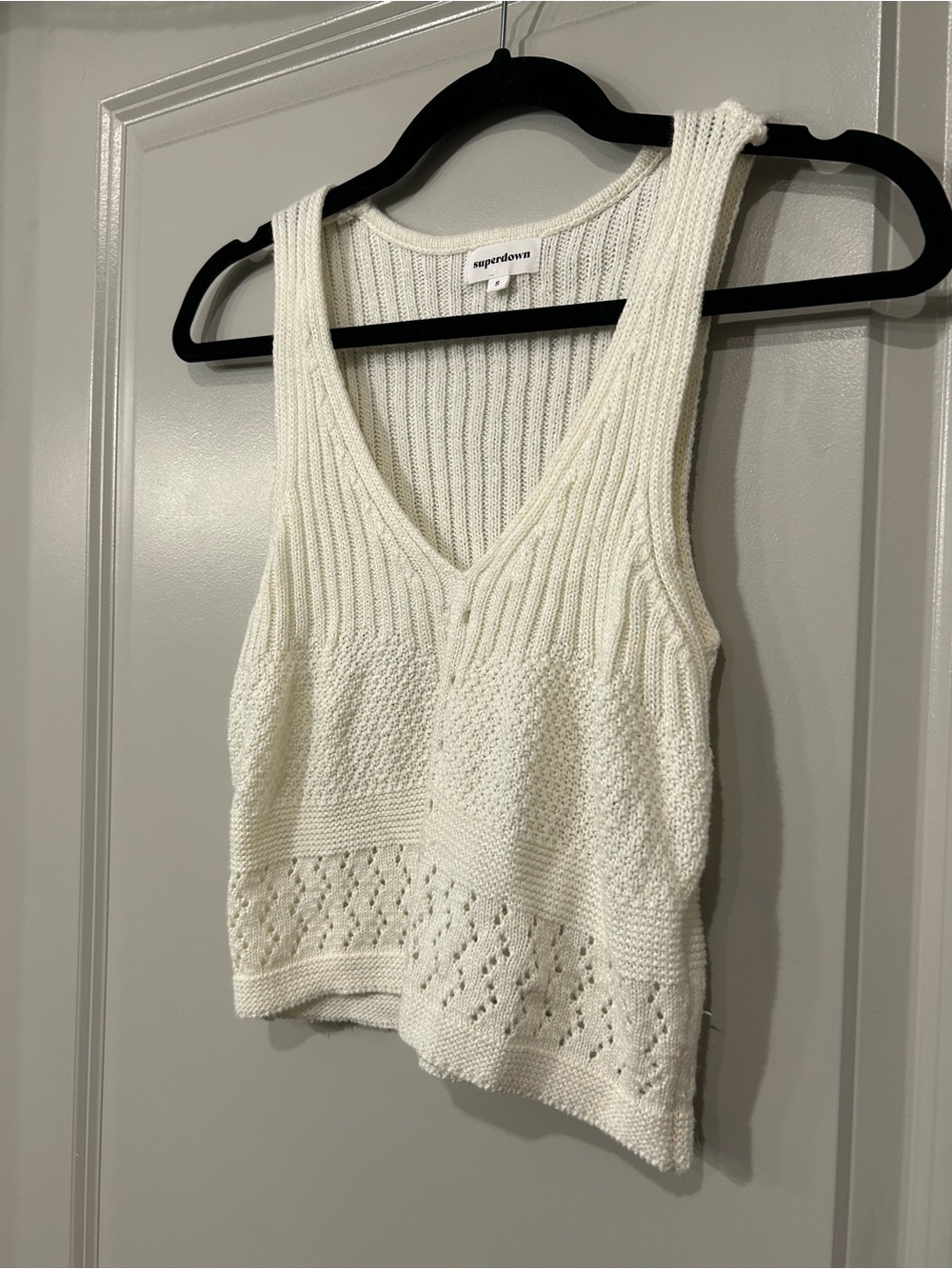 superdown Ivory Knit Button-Front Tank - Picture 5 of 7
